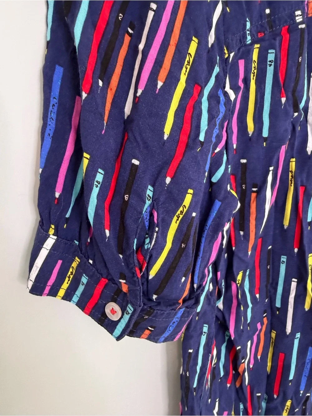 ANTHROPOLOGIE Colloquial 2 of 52 Conversations Blouse Colorful Pencil Crayons - Picture 6 of 9